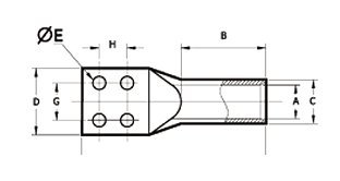 Copper 4 Hole lugs