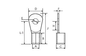 Ring type tinned non-insulated copper cable terminal ends
